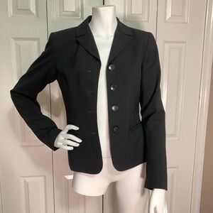 Lafayette 148 black 4 button belted back blazer size 2